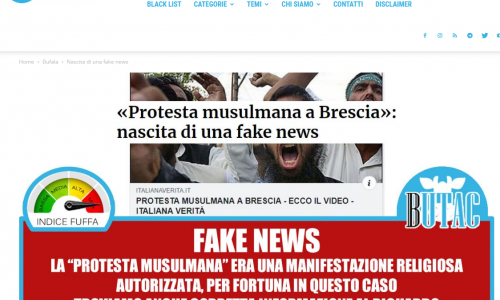#Oscardellabufala2019: Protesta musulmana a Brescia #biblioverifica @butacit