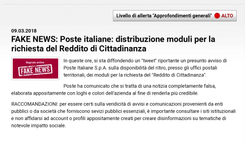 #oscardellabufala: Poste italiane distribuzione moduli per la richiesta del #RedditodiCittadinanza #biblioVerifica