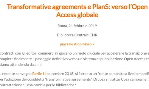 EVENTI #streaming #21febbraio #cnr #planS Transformative agreements e PlanS: verso #OpenAccess globale #crowdsearcher